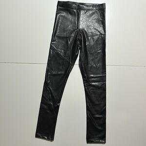 H&M Black Faux Leather Leggings - Size 10Y (9-10 Years)